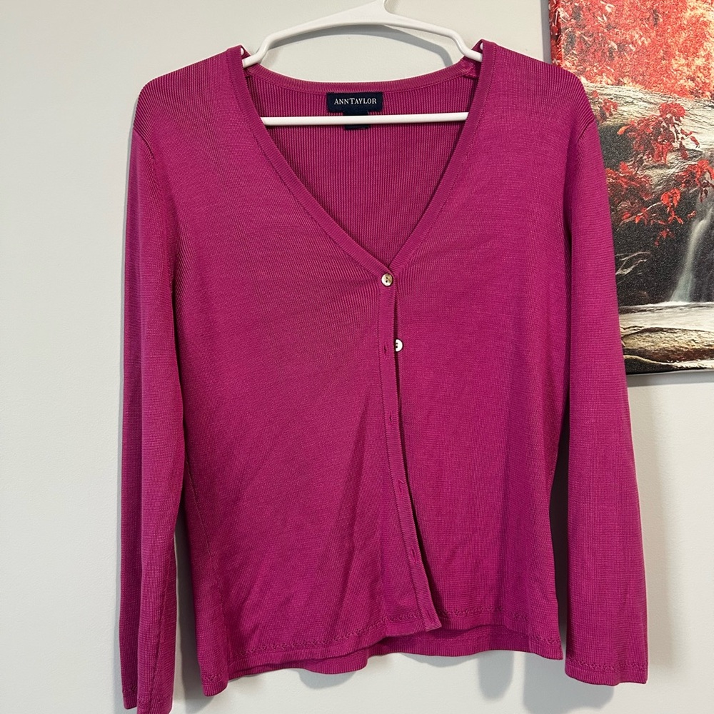 Ann Taylor Pink Cardigan